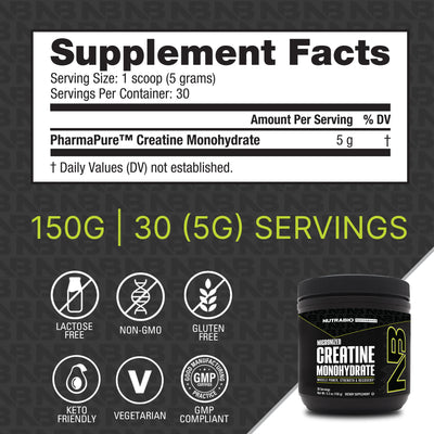 NUTRA BIO Creatine Monohydrate Powder