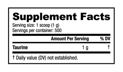 NUTRA BIO TAURINE POWDER 500g